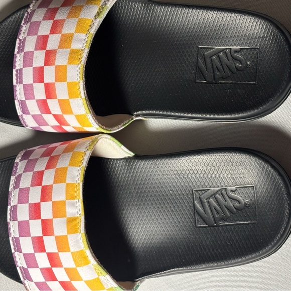 Kids size 2 vans slides shoes, #E769 - Picture 6 of 6